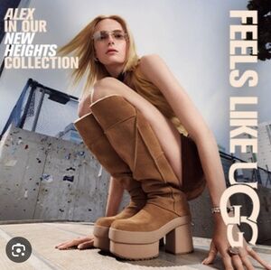 UGG Tan Platform Knee-High Boots